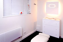 The Osteopath clinic includes a fully equipped treatment room.